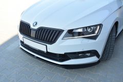 Maxton Design Front Ansatz V.2 für Skoda Superb Liftback / Combi Mk3 schwarz Hochglanz